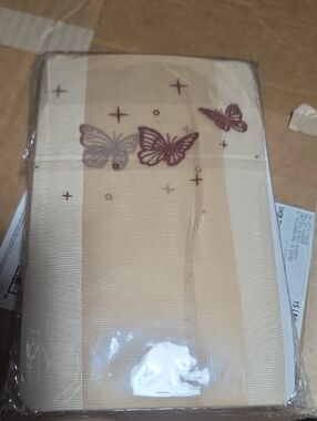 Butterfly Print Beige Nylons